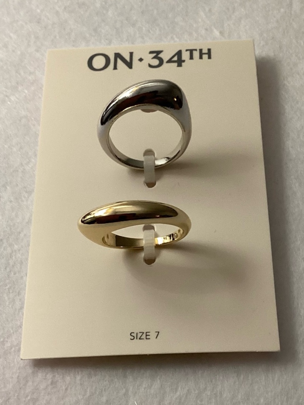 On 34th Two-Tone 2-Pc. Set Puffy Rings - Picture 2 of 7